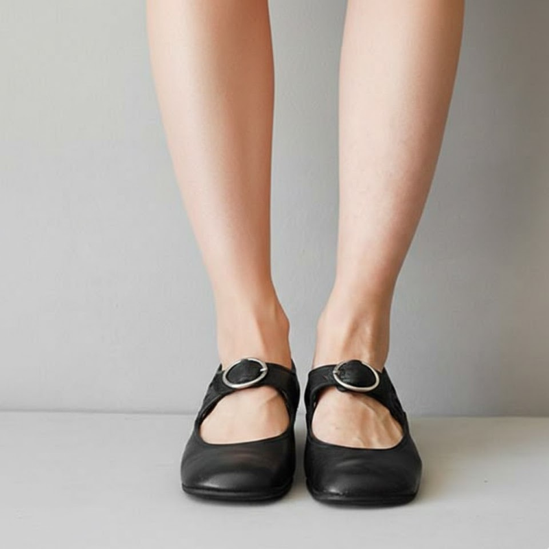 Vintage-inspirierte Damenpumps mit niedrigem Absatz – elegante, bequeme Pumps mit Schnalle