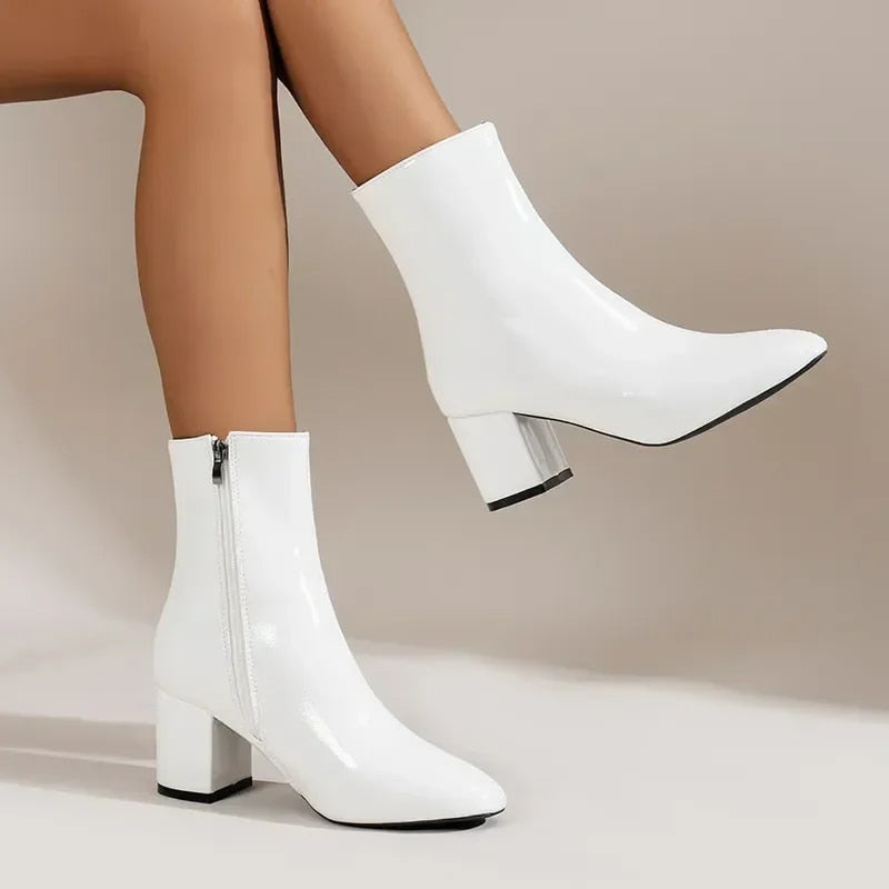 Gościsława | Eleganckie damskie botki – uniwersalne damskie buty sięgające do kostek