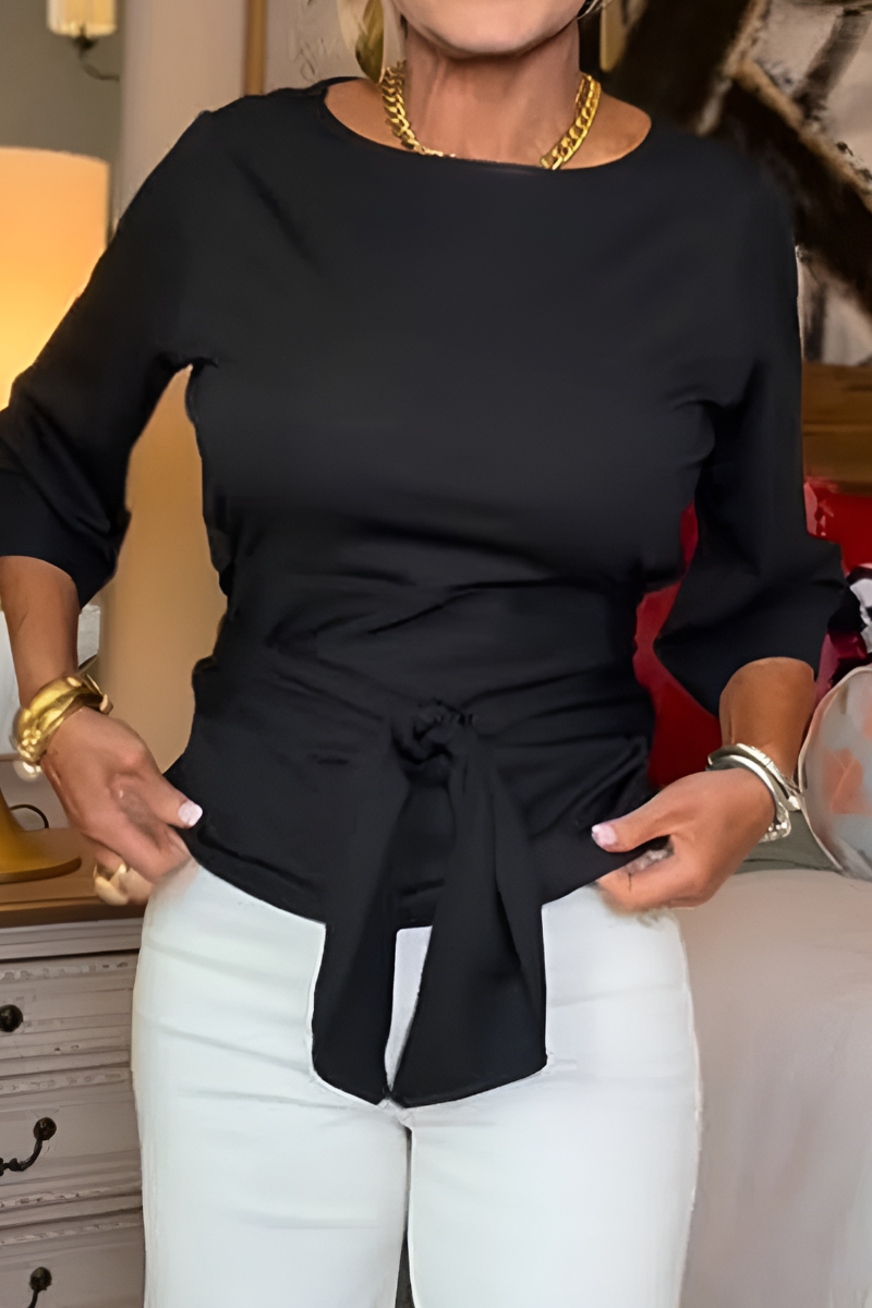 Daria | Women's top with adjustable waist bow – elegant, figure-flattering cut