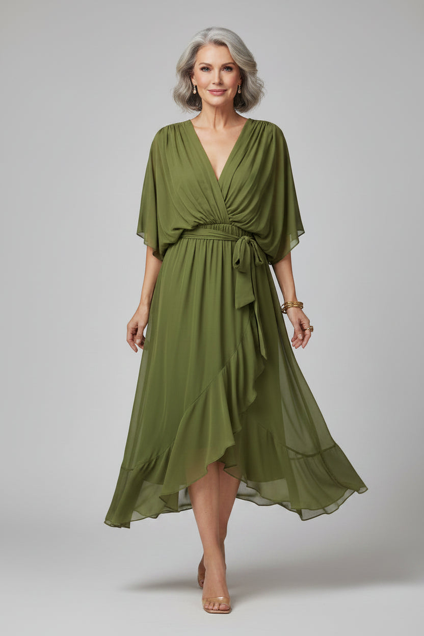 Lekka szyfonowa sukienka midi – Effortless Luxe Fashion