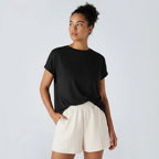 Round neck T-shirt with pocket – loose fit, casual top