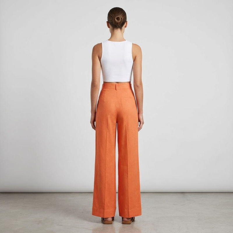 Eleganckie spodnie z wysokim stanem i szerokimi nogawkami – lekkie i szykowne spodnie na lato dla kobiet