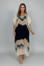 Sukienka kaftan w dużym rozmiarze z nadrukiem tie-dye – lekka sukienka plażowa w stylu boho