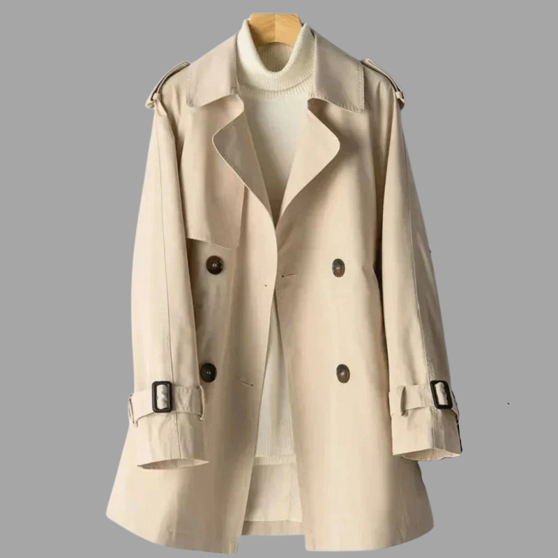 Damski trencz inspirowany stylem vintage – prosta, swobodna elegancja