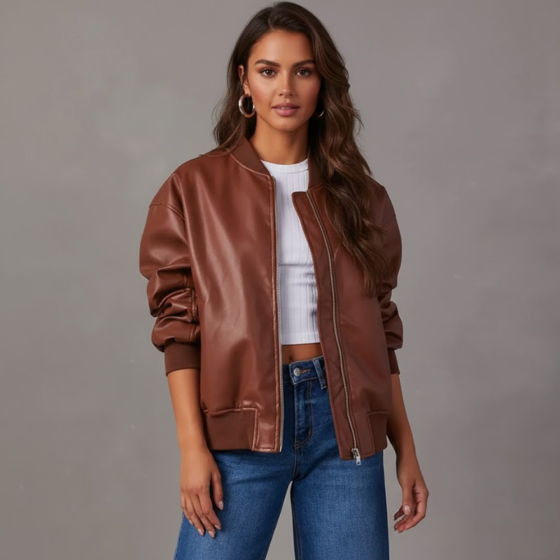 Damska kurtka typu bomber oversize – modny, niezbędnik w swobodnym stylu ulicznym