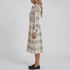Klassisches A-linienförmiges kariertes Midikleid – müheloser Komfort und schicker Alltagsstil