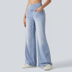 Jeansy Crossover High-Rise Sculpting – szerokie, codzienne spodnie jeansowe modelujące brzuch