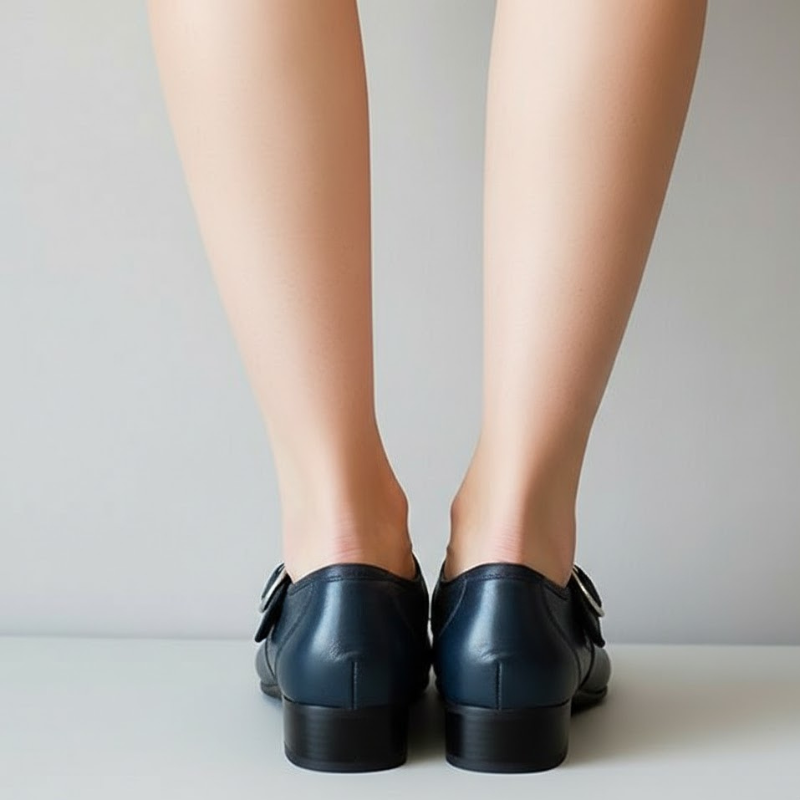 Damskie buty na niskim obcasie inspirowane stylem vintage – eleganckie, komfortowe czółenka z klamrą