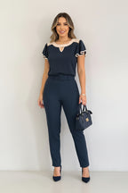 Elegant women's blouse with puffed sleeves - chic, airy, and lightweight blouse