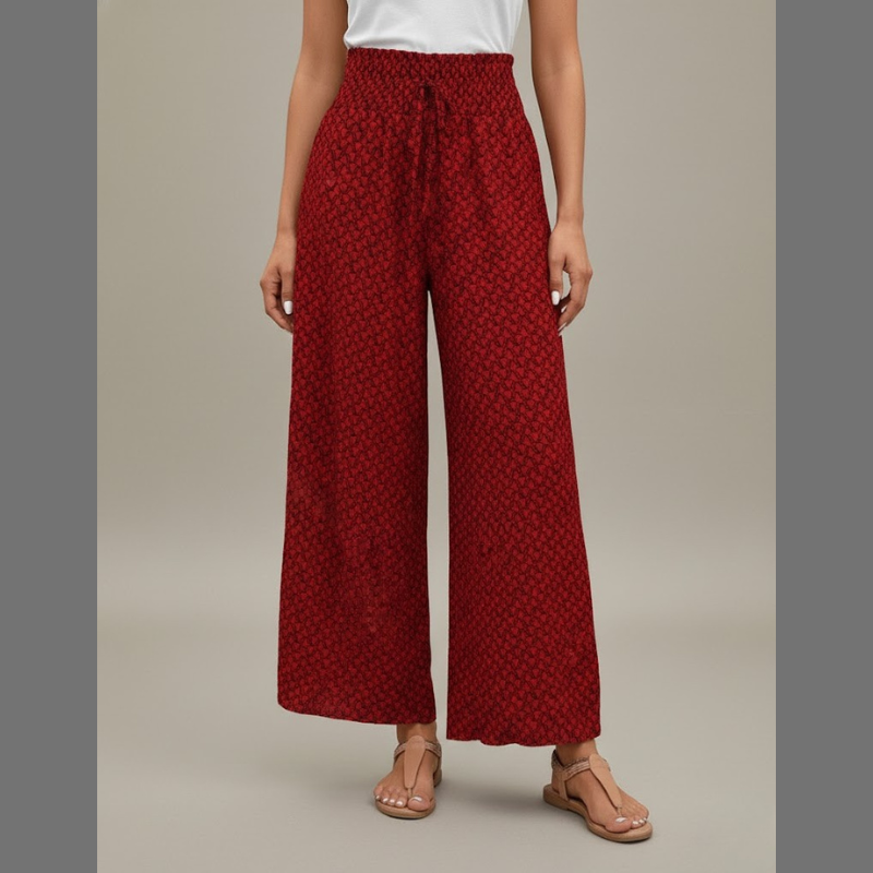 Damskie, przewiewne, letnie spodnie z wysokim stanem – lekkie, elastyczne spodnie o luźnym kroju