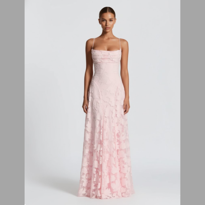 Luźna sukienka maxi z wiązaniem z tyłu dla kobiet – lekka, na ramiączkach