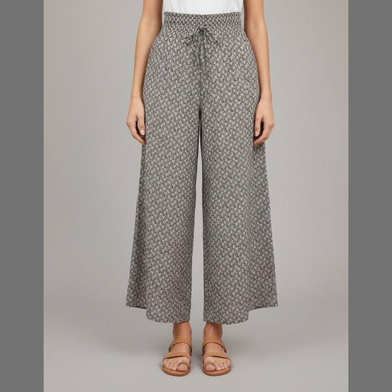 Damskie, przewiewne, letnie spodnie z wysokim stanem – lekkie, elastyczne spodnie o luźnym kroju