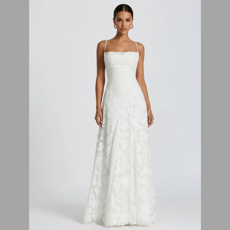 Luźna sukienka maxi z wiązaniem z tyłu dla kobiet – lekka, na ramiączkach