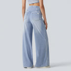 Jeansy Crossover High-Rise Sculpting – szerokie, codzienne spodnie jeansowe modelujące brzuch