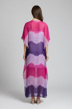 Sukienka kaftan w dużym rozmiarze z nadrukiem tie-dye – lekka sukienka plażowa w stylu boho