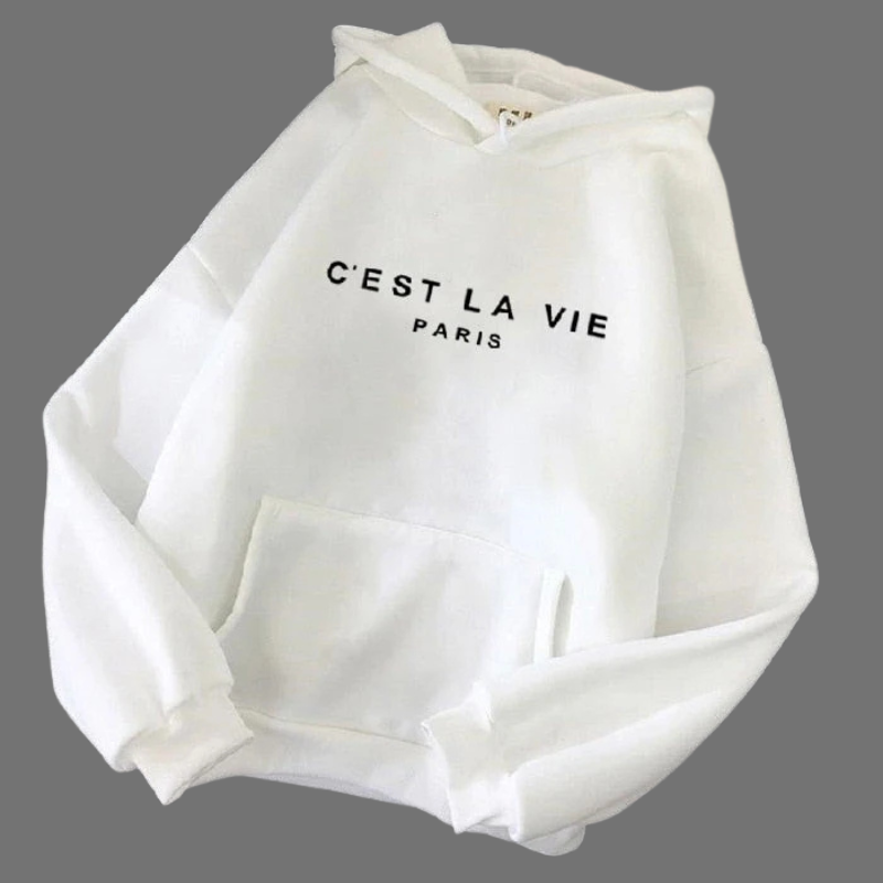 Damska bluza z kapturem oversize i grafiką – wygodna odzież uliczna z kieszenią z przodu