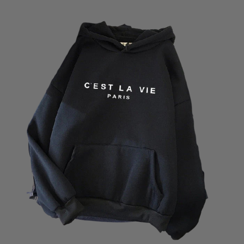 Damska bluza z kapturem oversize i grafiką – wygodna odzież uliczna z kieszenią z przodu