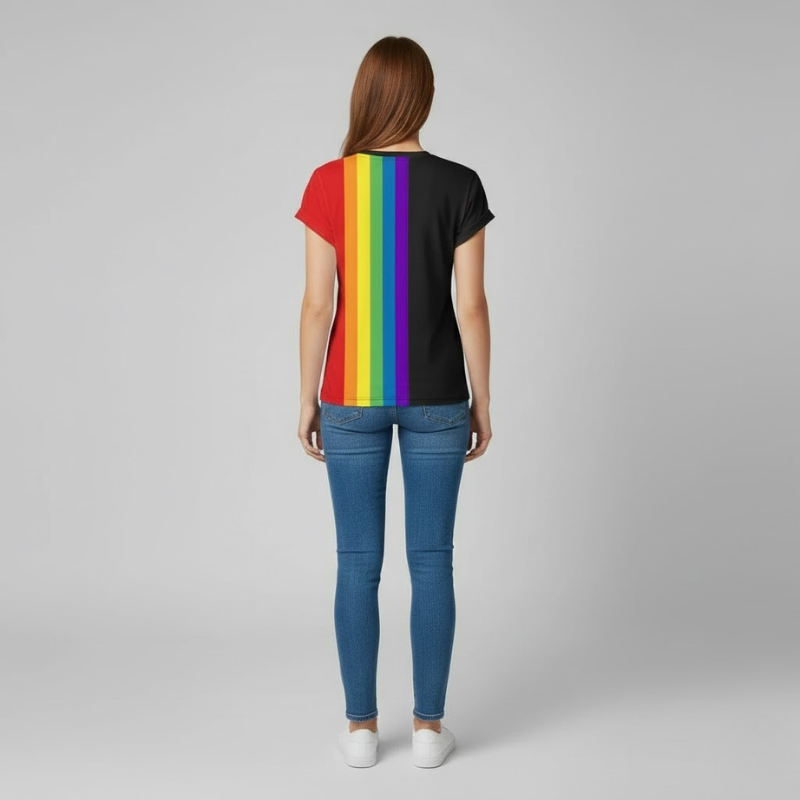 T-shirt z grafiką tęczowej tęczy – modna koszulka typu casual streetwear