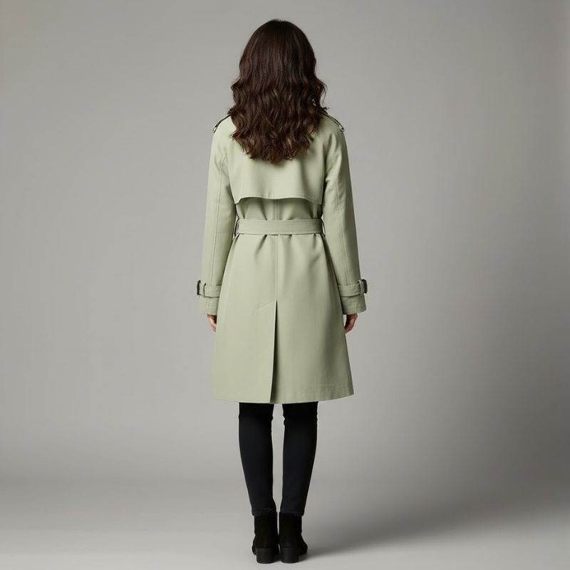 Damski trencz inspirowany stylem vintage – prosta, swobodna elegancja