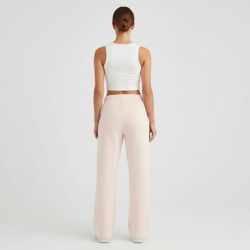 Damskie spodnie dresowe premium z wysokim stanem – swobodny, sportowy styl uliczny