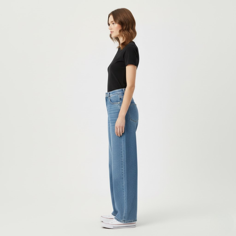 Damskie jeansy o luźnym kroju z wysokim stanem – szykowny, swobodny styl dla mamy