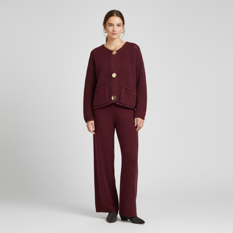 Elegancki kardigan damski z dzianiny – elegancka warstwa zapinana na guziki