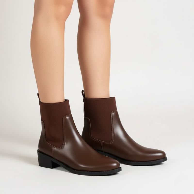 Eleganckie botki Chelsea z noskiem w szpic – damskie, elastyczne, modne botki za kostkę