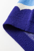 Anabela | Damski sweter w paski „Wave” – sweter z dzianiny z bufiastymi rękawami