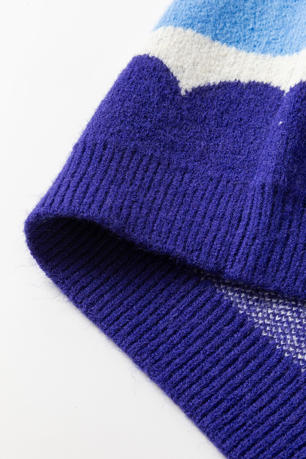 Anabela | Damski sweter w paski „Wave” – sweter z dzianiny z bufiastymi rękawami