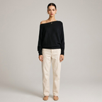 Fashionable Asymmetric Off-the-Shoulder Sweater – Casual, Chic Sweater for Women