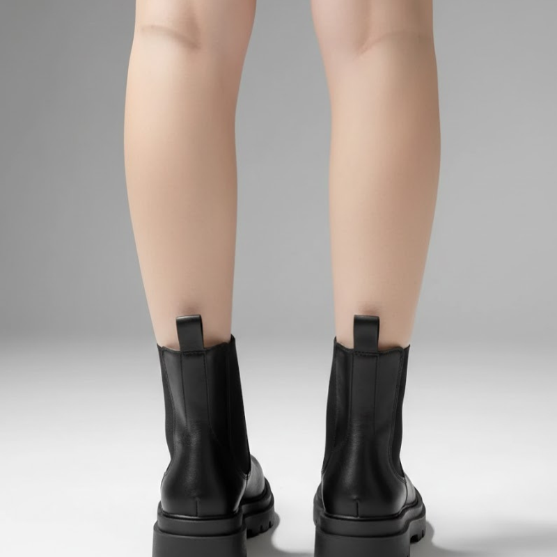 Wsuwane botki Chelsea z grubą podeszwą – wygodne, zimowe, modne botki damskie