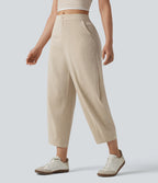 Modern barrel-leg trousers with a mid-rise – casual trousers with a linen feel