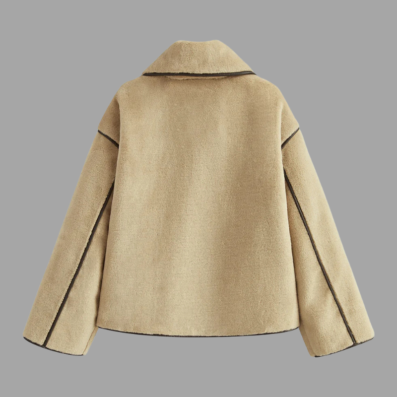 Zimowy płaszcz ze sztucznego zamszu – pluszowa, ciepła i modna odzież wierzchnia