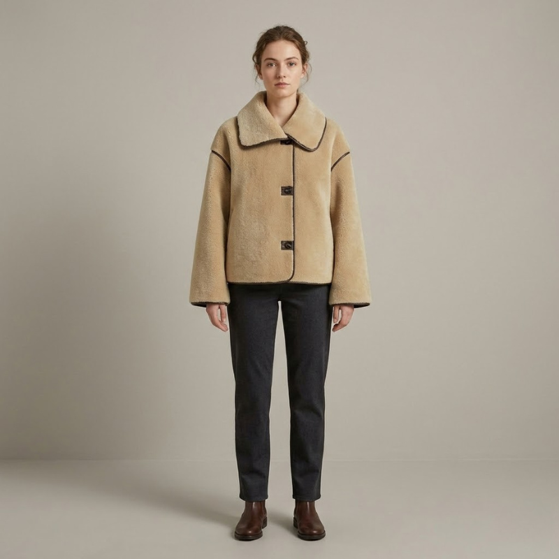 Zimowy płaszcz ze sztucznego zamszu – pluszowa, ciepła i modna odzież wierzchnia