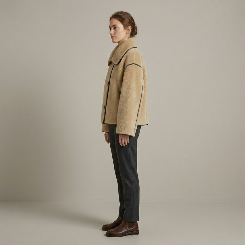 Zimowy płaszcz ze sztucznego zamszu – pluszowa, ciepła i modna odzież wierzchnia