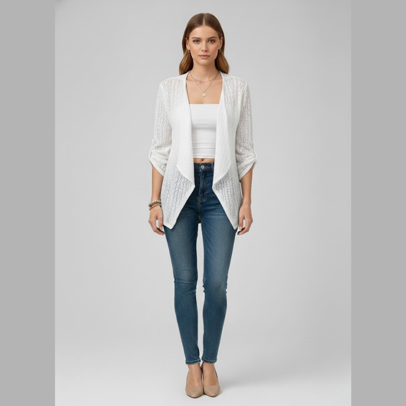 Classic Crocheted Cardigan for Women - an essential for a casual, cozy look