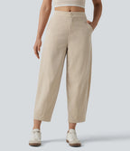 Modern barrel-leg trousers with a mid-rise – casual trousers with a linen feel
