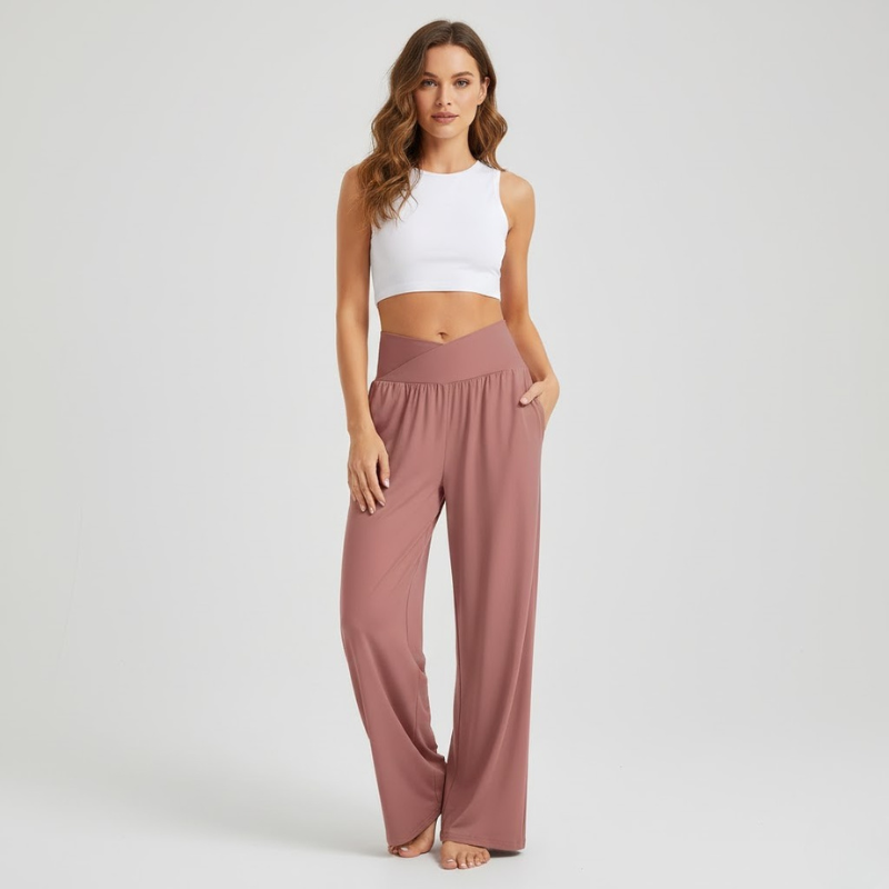 Spodnie do jogi damskie z szerokimi nogawkami – swobodny, elastyczny strój