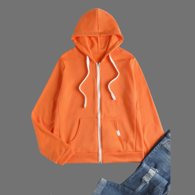 Damska zimowa bluza z kapturem zapinana na zamek – ciepła kurtka z kapturem zapewniająca codzienny komfort