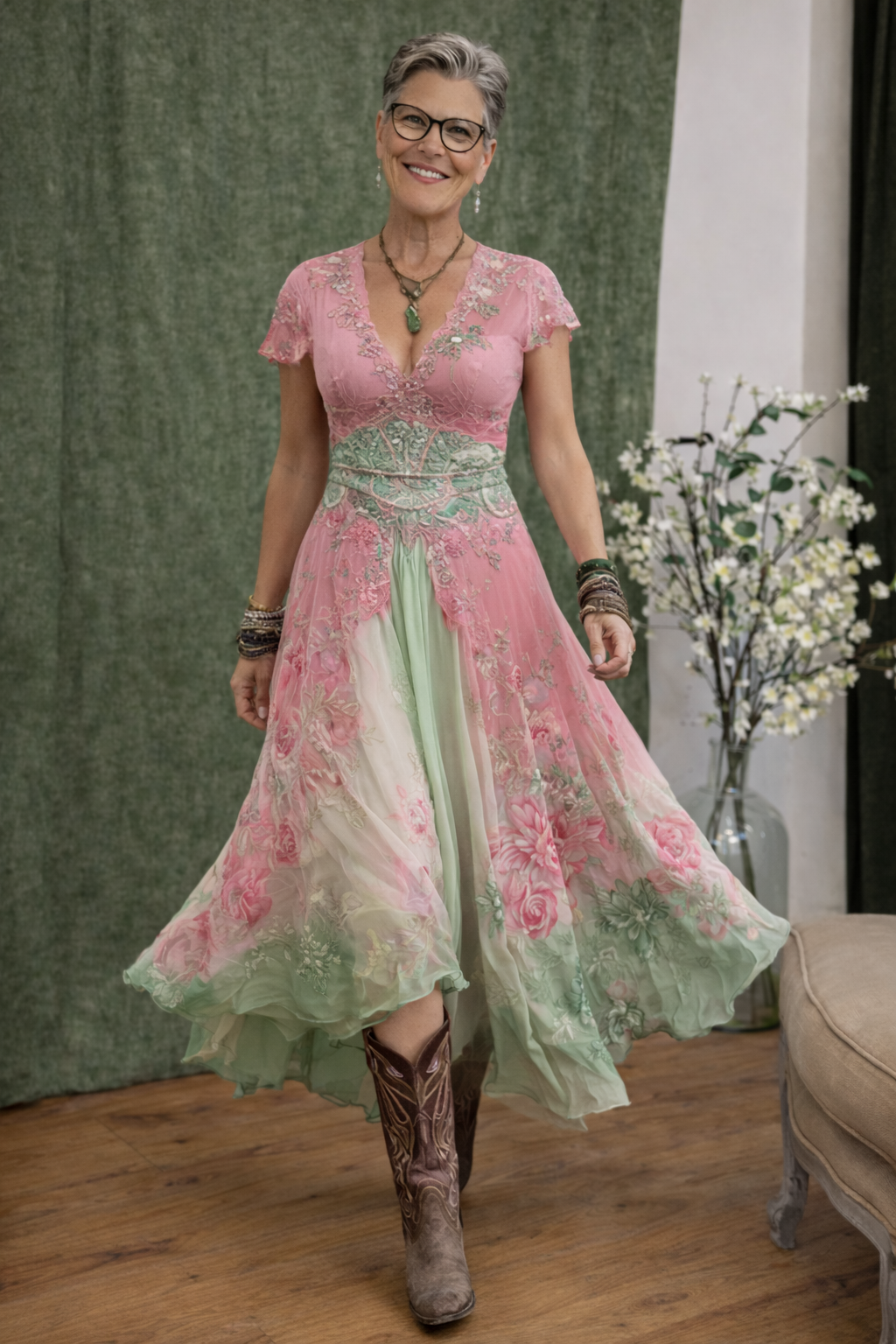 Ingrid™ | Stylish vintage-inspired boho dress