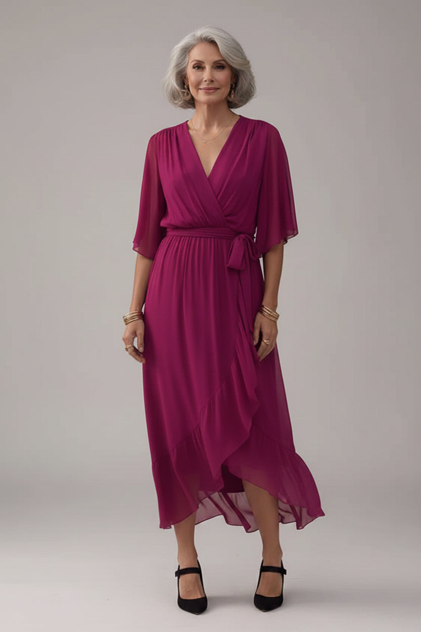 Lekka szyfonowa sukienka midi – Effortless Luxe Fashion