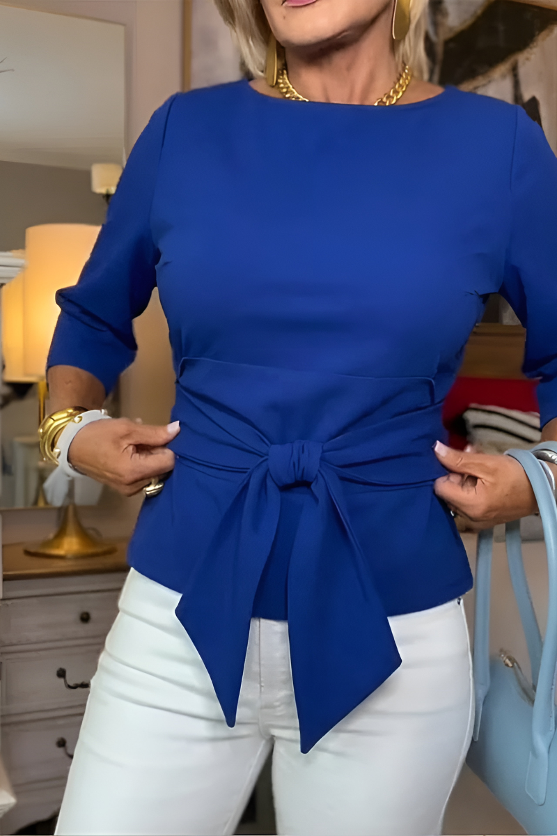 Daria | Women's top with adjustable waist bow – elegant, figure-flattering cut
