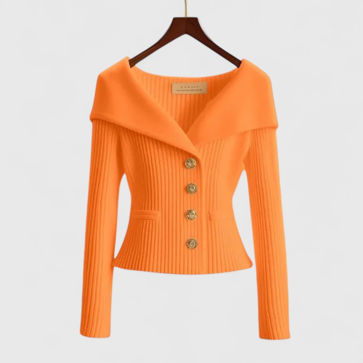 Mikaela | Lekki damski kardigan – elegancki sweter z dzianiny z długimi rękawami
