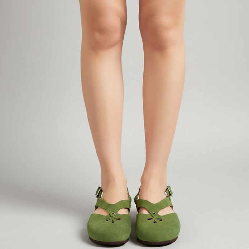 Damskie sandały retro z zamkniętymi palcami – regulowane, wygodne buty z paskiem na rzep