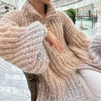 Coralie | Women's Sequin Knitted Vest – Shiny Long Sleeve Sweater
