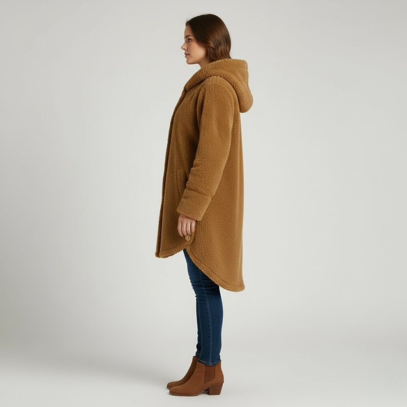 Damska, wygodna kurtka polarowa z kapturem – stylowe ciepło na co dzień