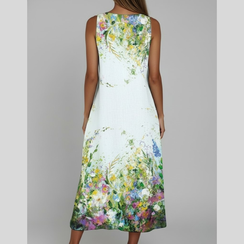 Women's Floral Midi Loose Dress - Fresh Summer Outfit
