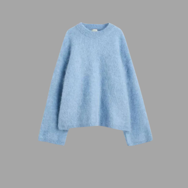 Przytulny damski sweter z okrągłym dekoltem – miękki, najwyższej jakości sweter z mieszanki moheru