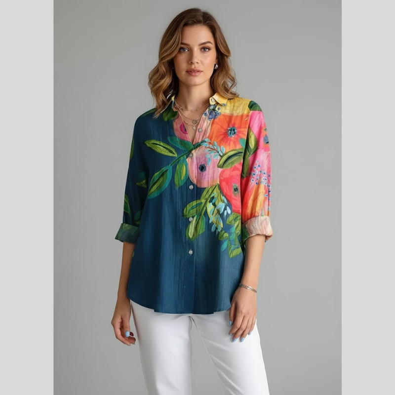 Koszula damska z miękkim kołnierzykiem i guzikami – niezbędnik w eleganckiej, swobodnej garderobie