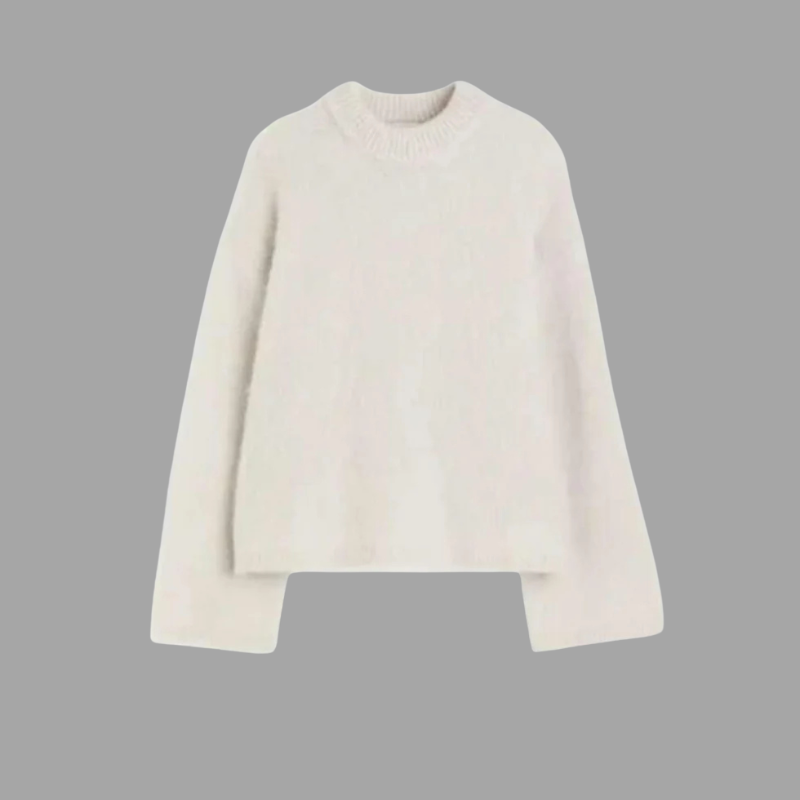 Przytulny damski sweter z okrągłym dekoltem – miękki, najwyższej jakości sweter z mieszanki moheru